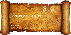 Besenyei Zenina névjegykártya